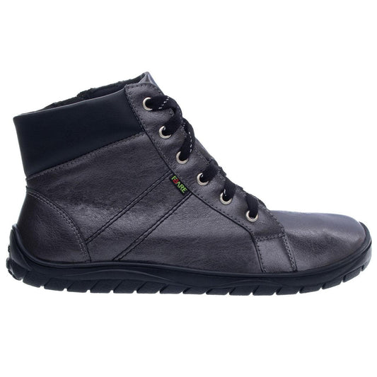 Fare Bare - AVILA All Year Metal Black - Botín bajo barefoot otoñal