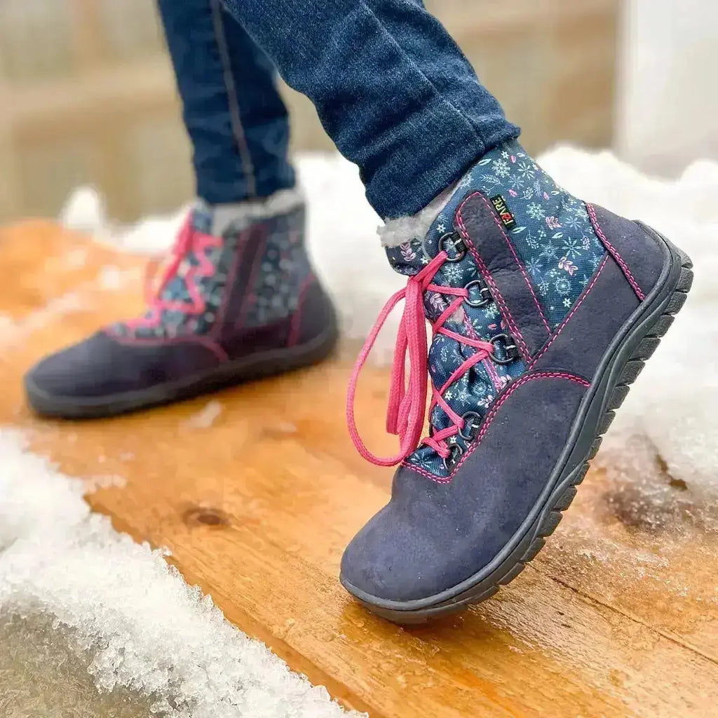 Fare Bare - Aspenky Snow Flowers - Botines barefoot impermeables invernales