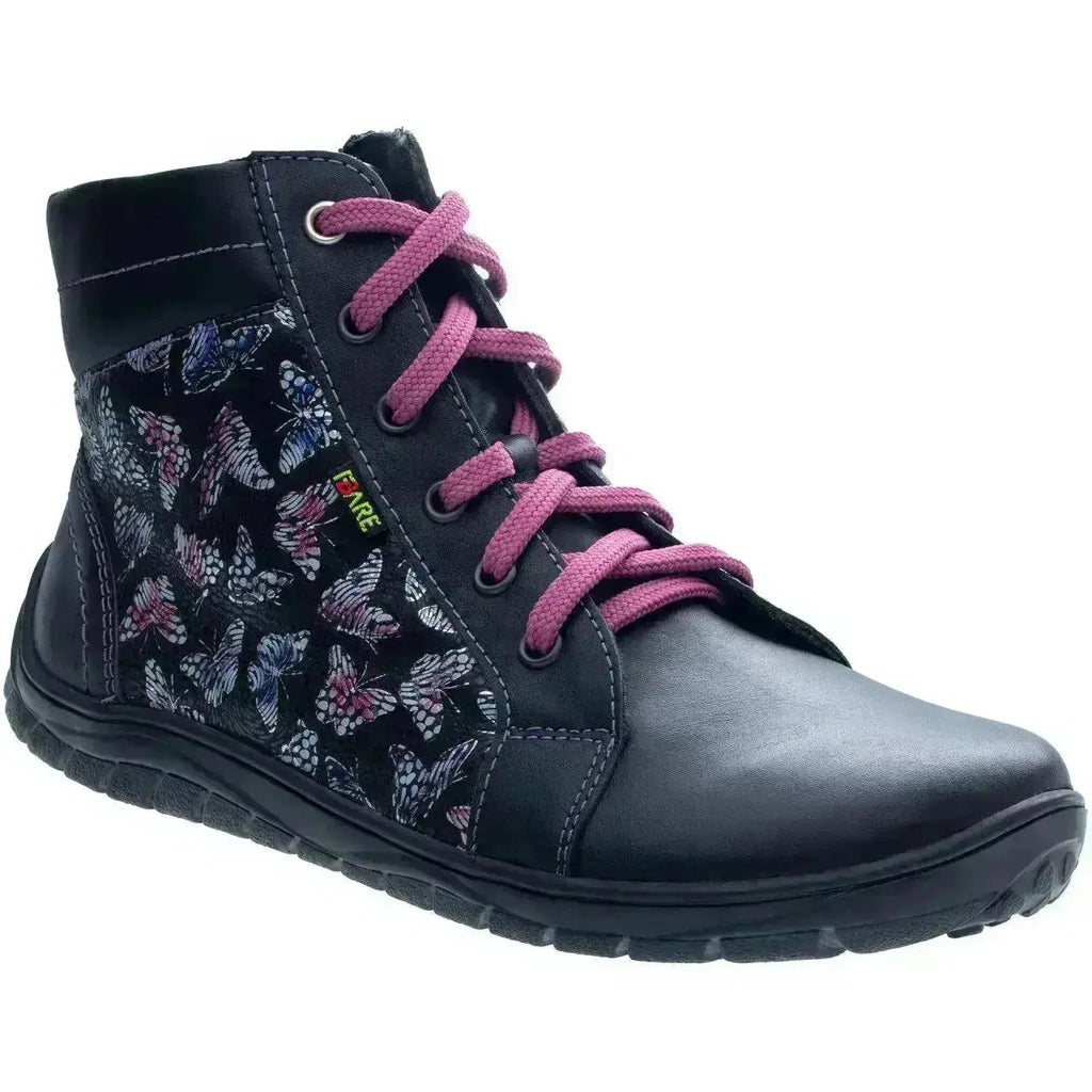 Fare Bare - AVILA All Year Butterfly Black - Botines barefoot unisex sin forro