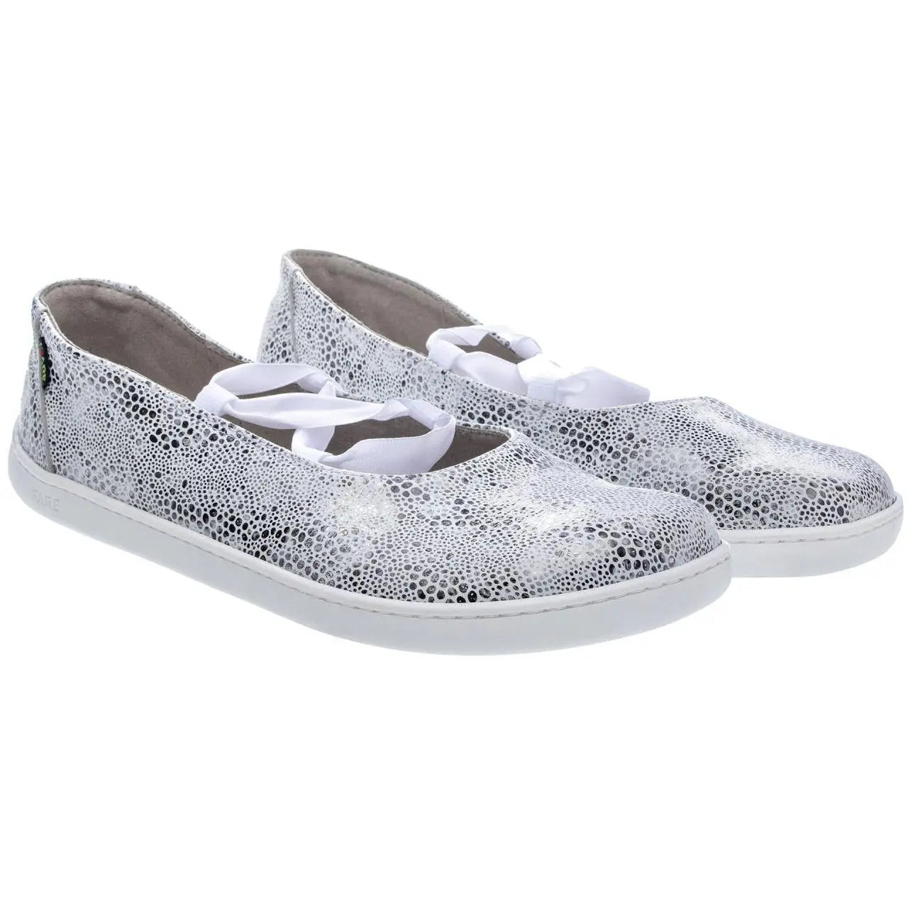 Fare Bare Ballerinas Silver White - Bailarinas barefoot de cuero