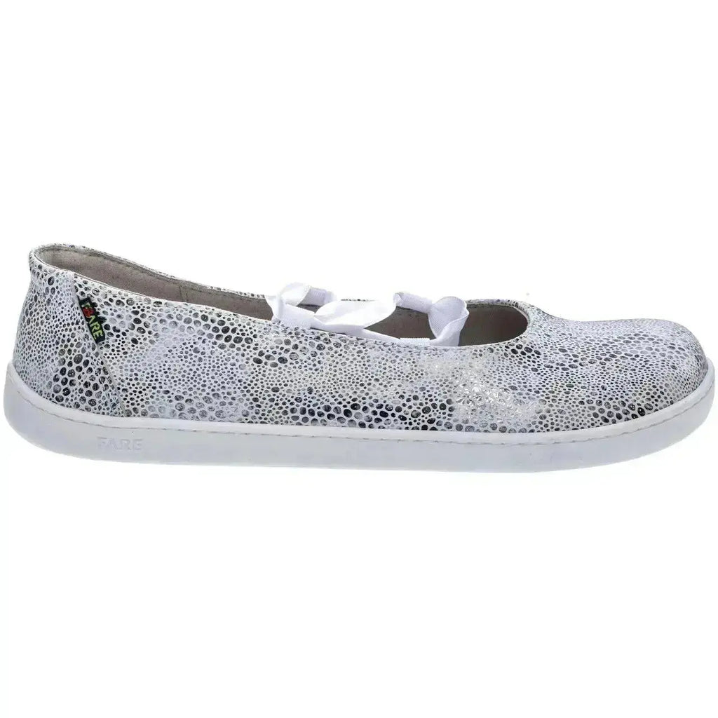 Fare Bare Ballerinas Silver White - Bailarinas barefoot de cuero para mujer plateadas