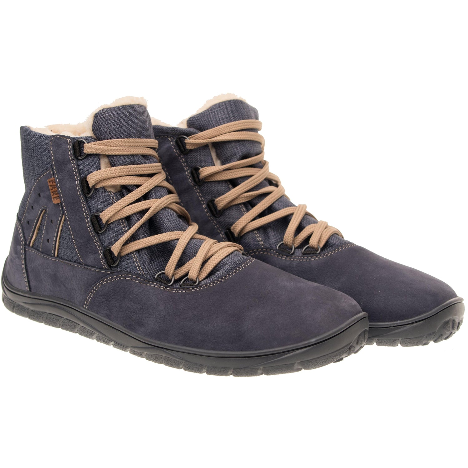 Fare Bare - Botines unisex Azul con membrana y forro de borreguillo-Fare Bare-Cacles Barefoot-Tienda de calzado barefoot respetuoso minimalista