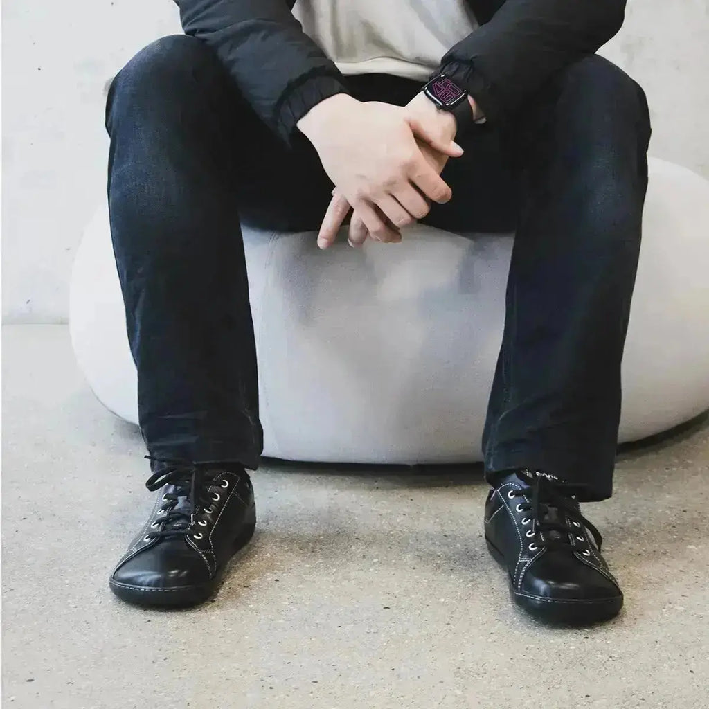 Fare Bare - Elegant Lugo Black - Zapatillas barefoot de piel unisex negras