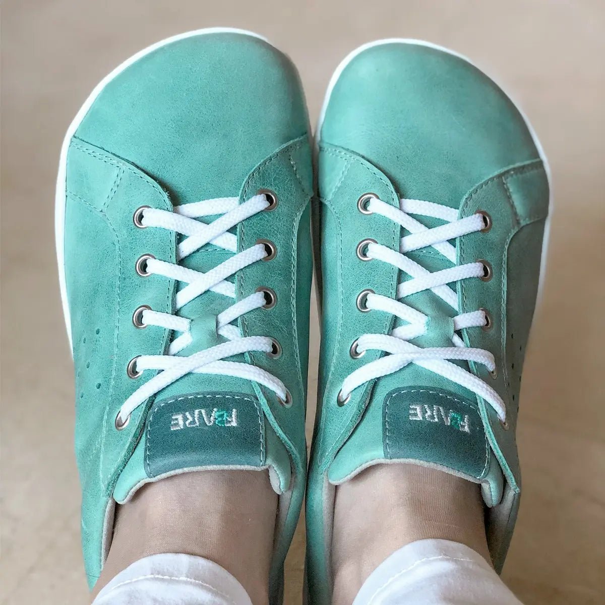 Fare Bare - Elegant Toledo Mint - Deportivas barefoot de piel - Cacles Barefoot