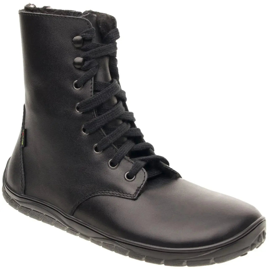 Fare Bare - Bottes d'hiver Freya Noires - bottes barefoot chaudes d'hiver