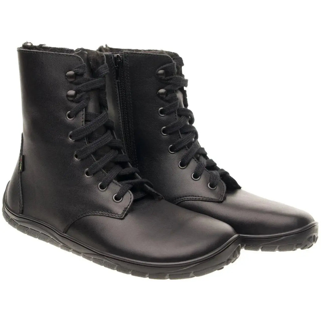 Fare Bare - Bottes d'hiver Freya Noires - bottes barefoot chaudes d'hiver