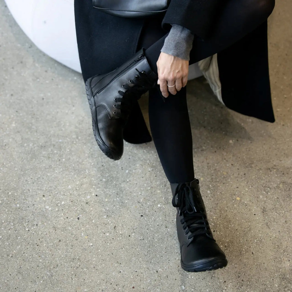 Fare Bare - Freya Winter Shoes Black - botas barefoot de invierno calientes