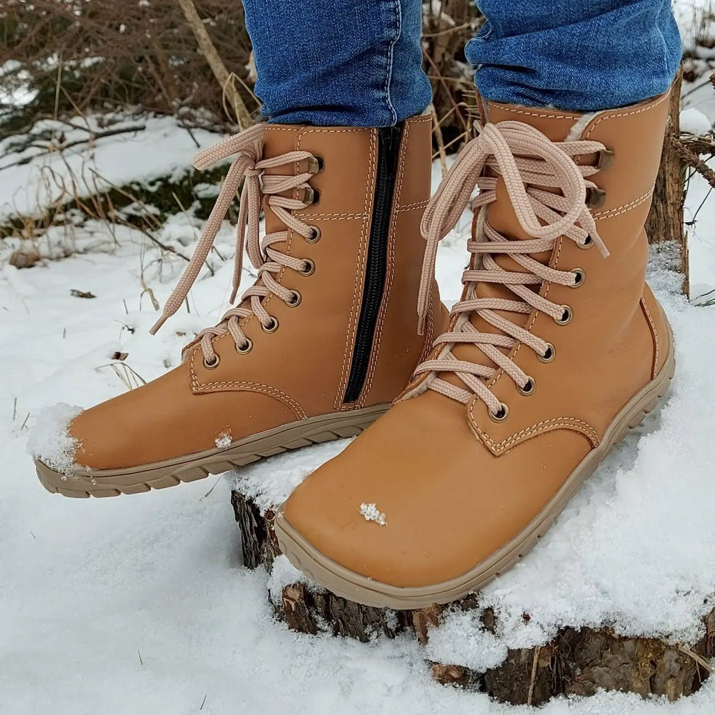 Fare Bare - Freya Winter Shoes Brown - botas barefoot de invierno calientes