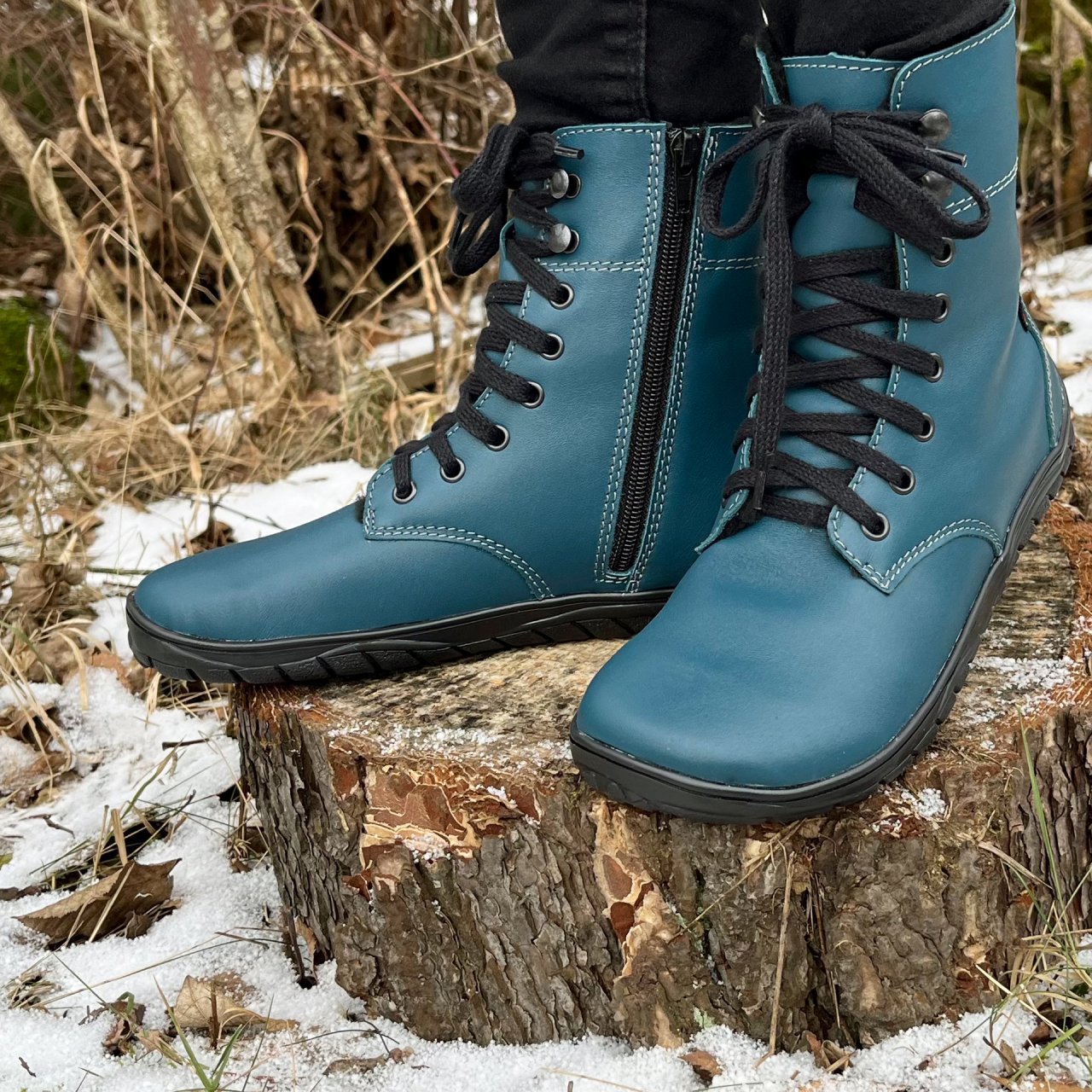 Fare Bare - Freya Winter Shoes Petrol - botas barefoot de invierno calientes-Fare Bare-Cacles Barefoot-Tienda de calzado barefoot respetuoso minimalista