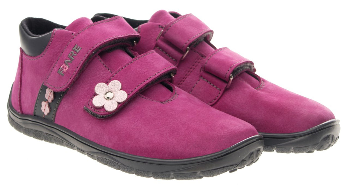 Fare Bare Kids Bergenky Junior Pink - Botines barefoot impermeables infantiles rosas