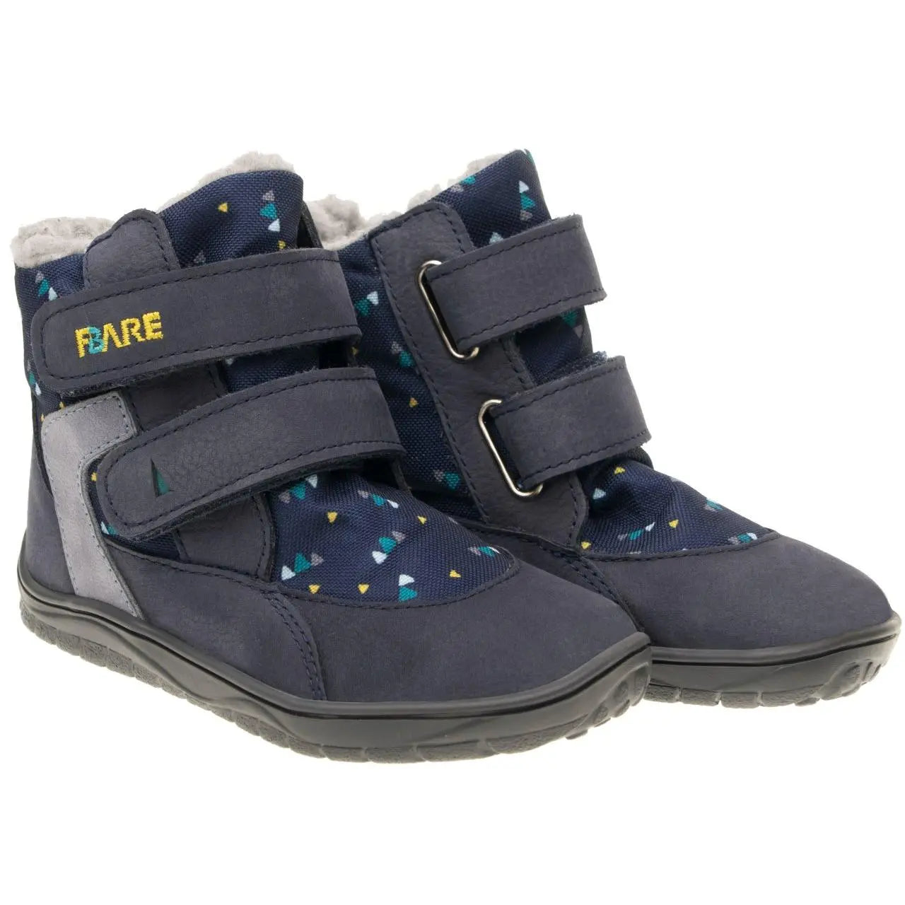 Fare Bare Kids - Frostky Winter Waterproof Blue - Botines barefoot impermeables con forro invernal