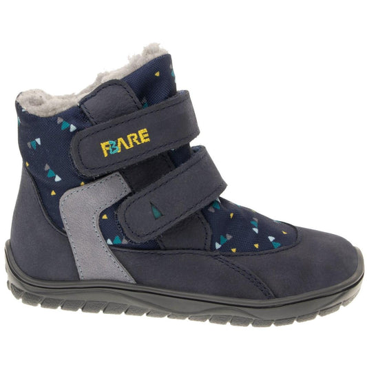 Fare Bare Kids - Frostky Winter Waterproof Blue - Botines barefoot impermeables con forro invernal