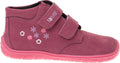 Fare Bare Kids Holeby Burgundy - Botines barefoot infantiles otoñales de cuero rosas  Cacles Barefoot