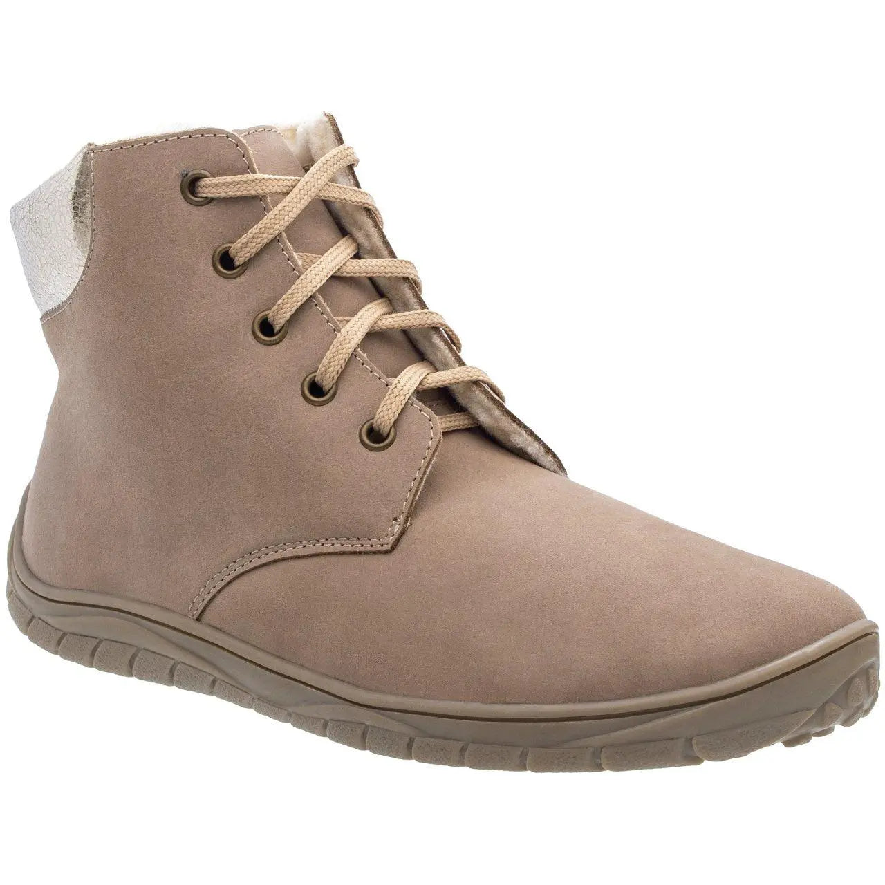 Fare Bare - Nivella Winter Beige - Botín bajo barefoot con forro invernal