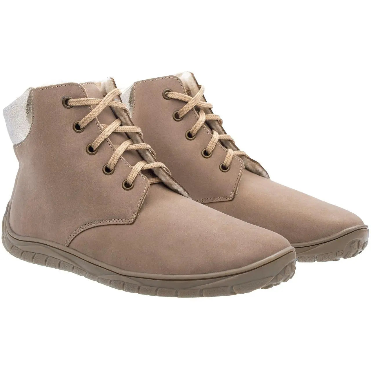 Fare Bare - Nivella Winter Beige - Botín bajo barefoot con forro invernal