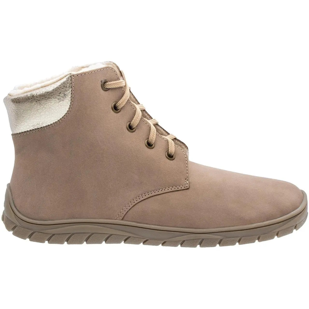 Fare Bare - Nivella Winter Beige - Botín bajo barefoot con forro invernal