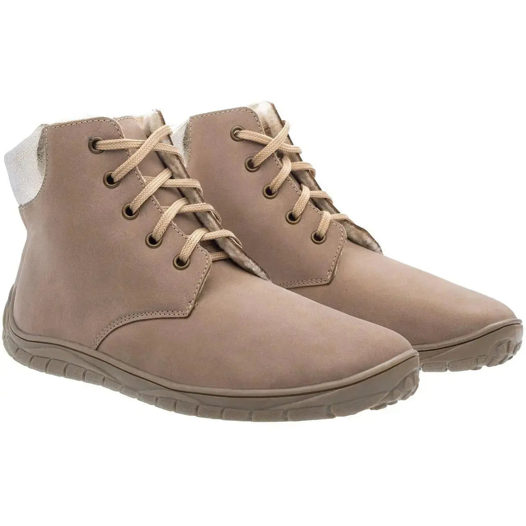 Fare Bare - Nivella Winter Beige - Botín barefoot con forro invernal