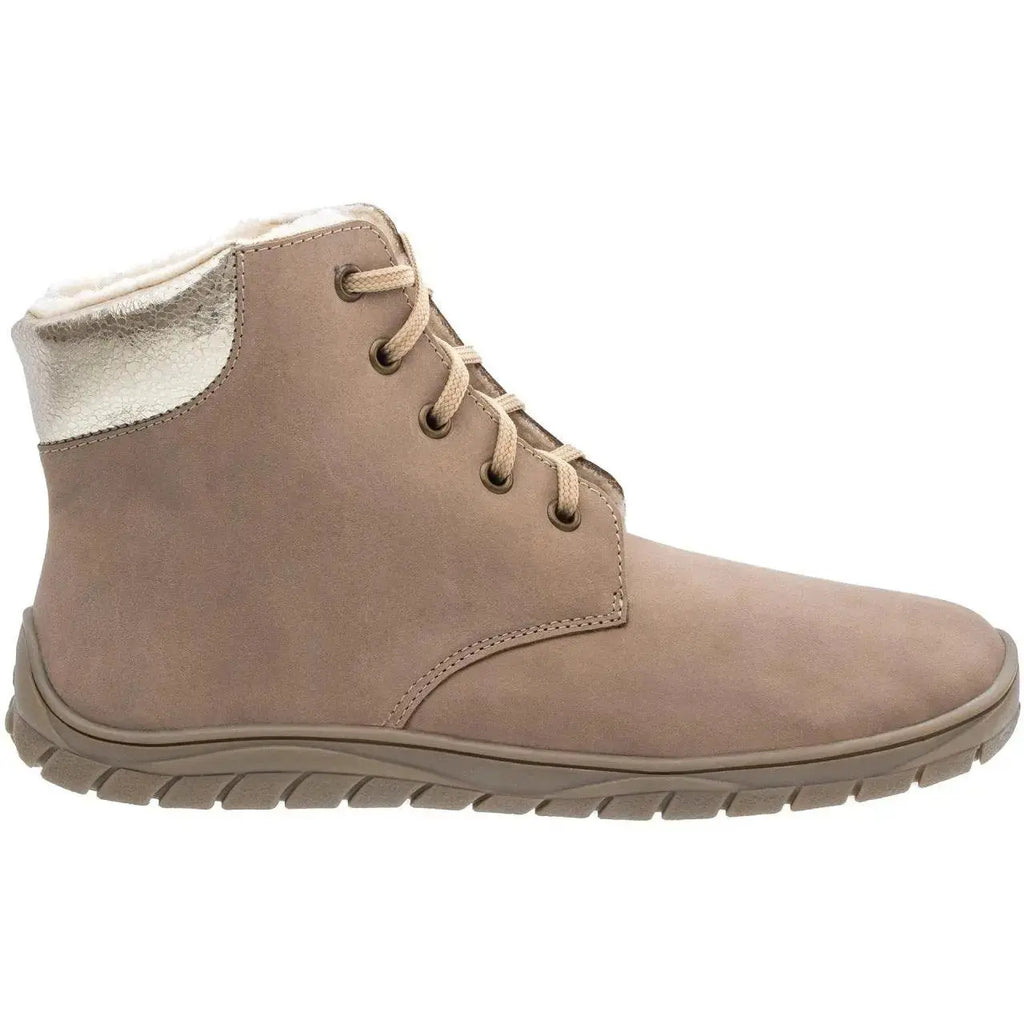 Fare Bare - Nivella Winter Beige - Botín barefoot con forro invernal