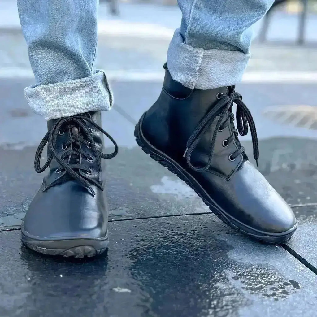Fare Bare - Nivella Winter Black - Botín barefoot con forro invernal