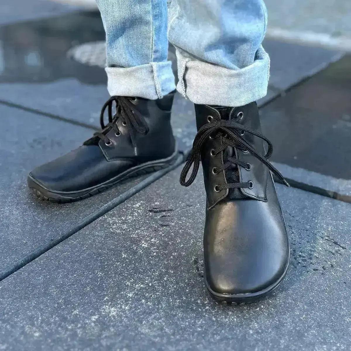 Fare Bare - Nivella Winter Black - Botín barefoot con forro invernal