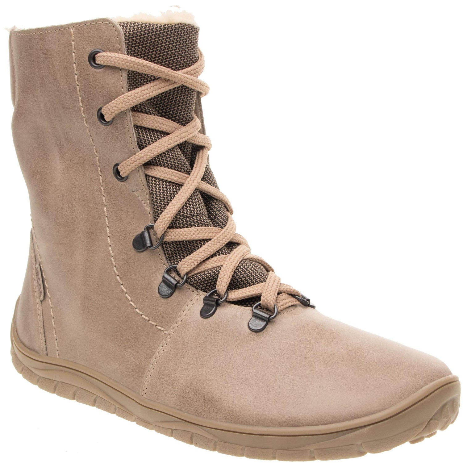 Fare Bare - Norry Winter Beige - Botines barefoot impermeables con forro invernal