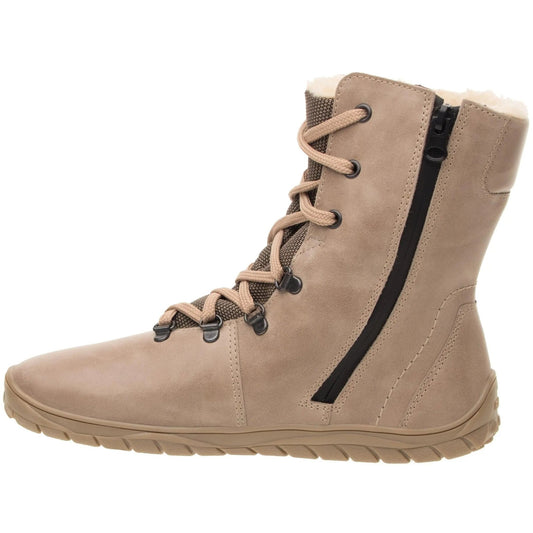 Fare Bare - Norry Winter Beige - Botines barefoot impermeables con forro invernal