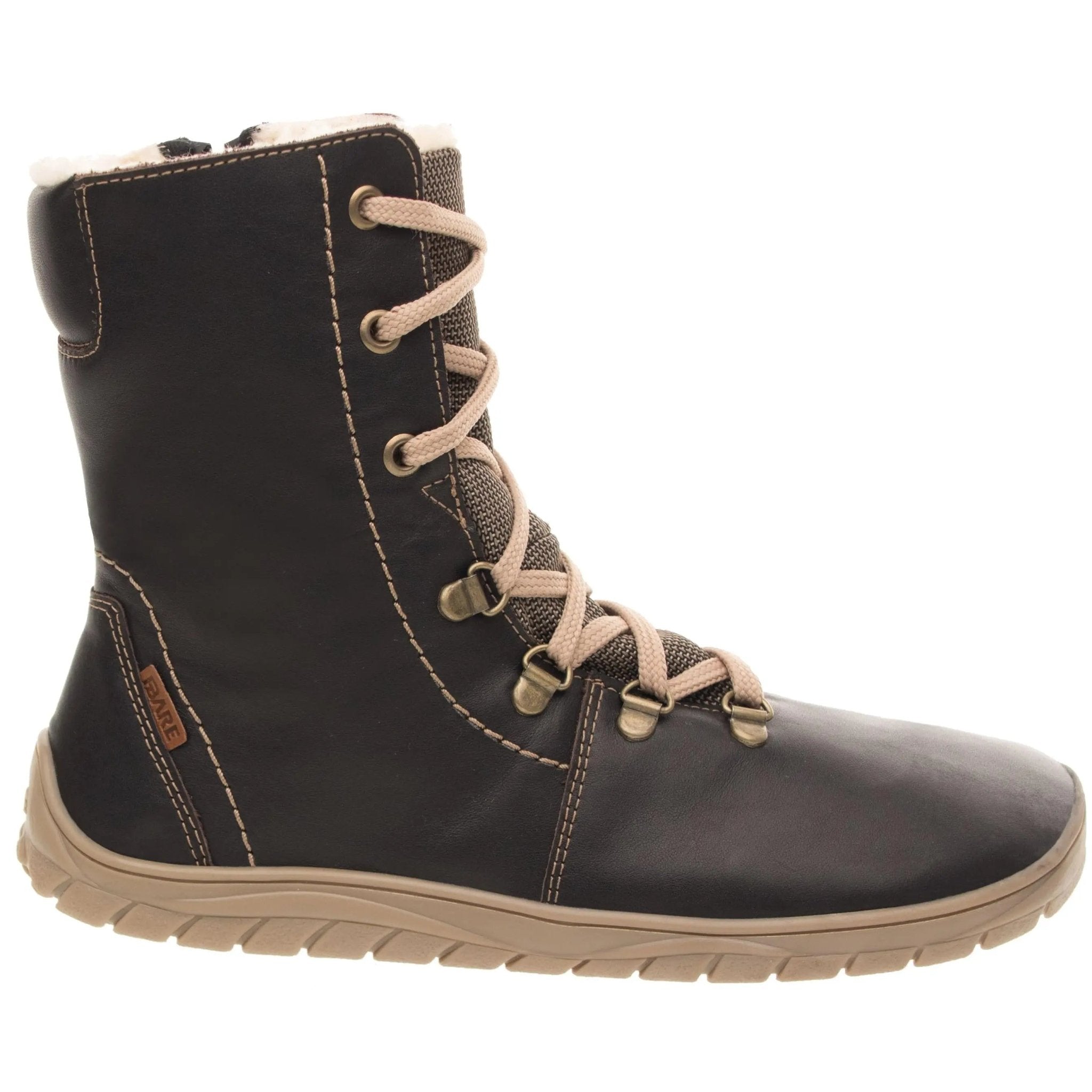 Fare Bare - Norry Winter Dark Chocolate - Botines barefoot impermeables con forro invernal