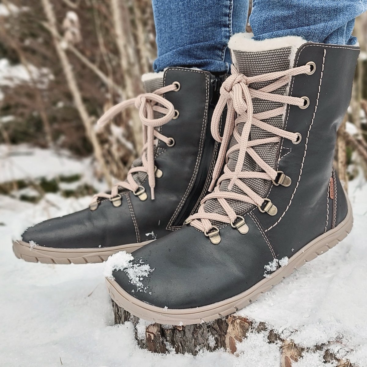 Fare Bare - Norry Winter Dark Chocolate - Botines barefoot impermeables con forro invernal