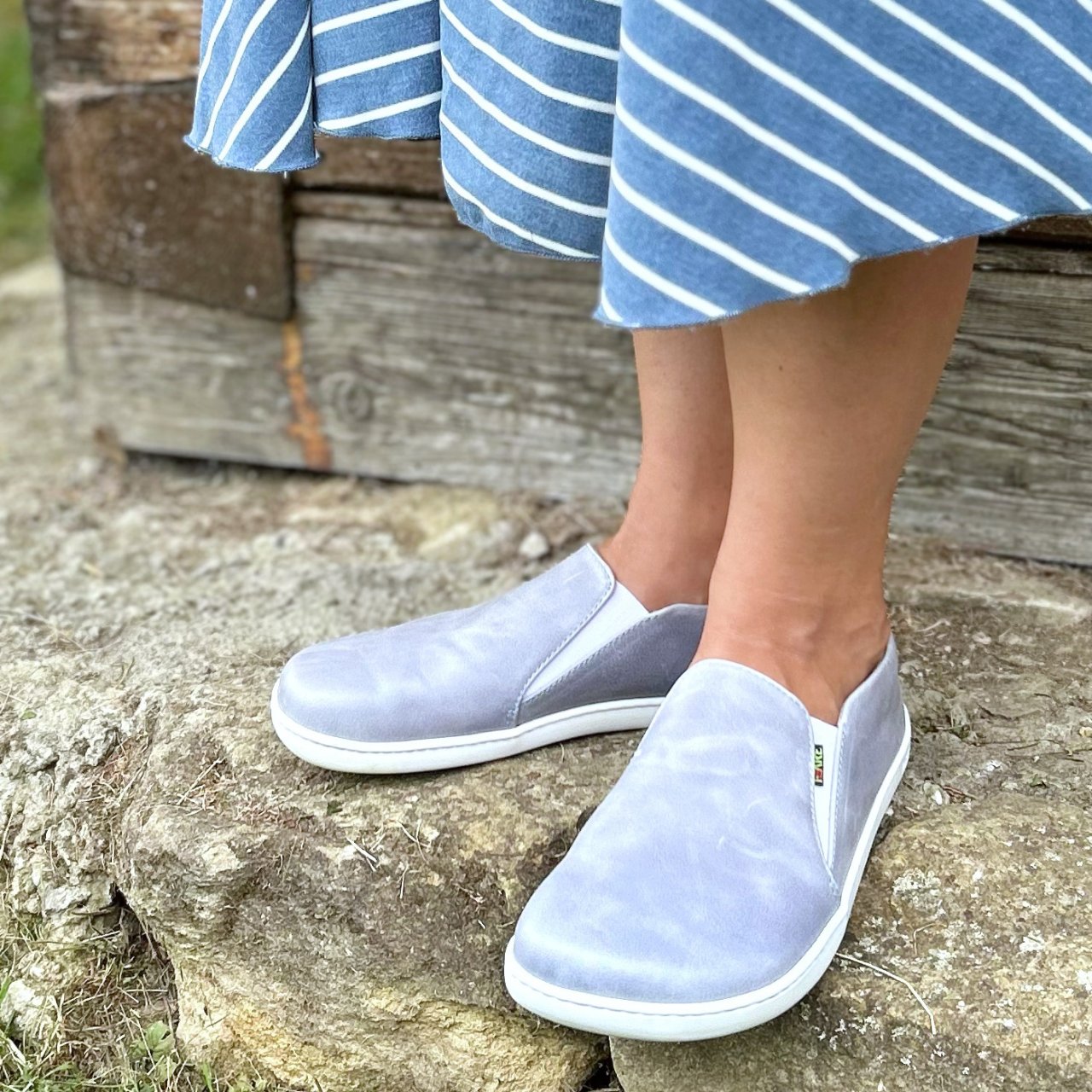 Fare Bare - Slip-On Dusty Blue B5762102 - Slip-ons de cuero barefoot
