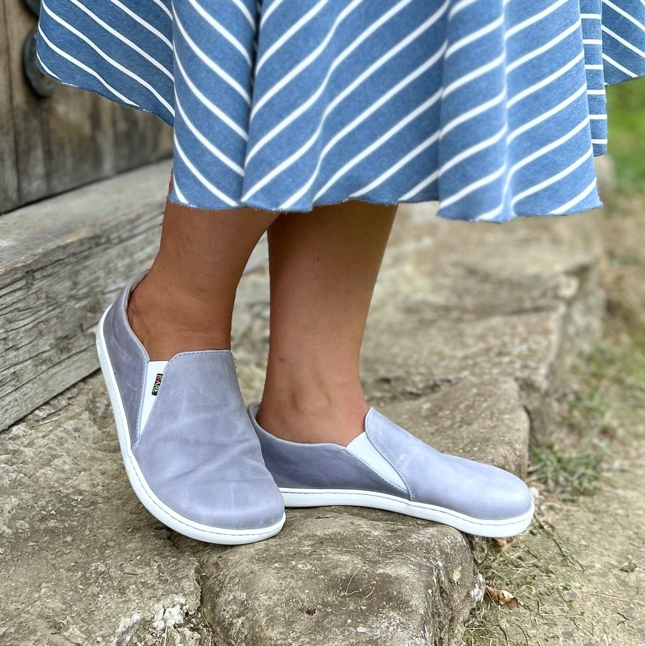 Fare Bare - Slip-On Dusty Blue B5762102 - Slip-ons de cuero barefoot