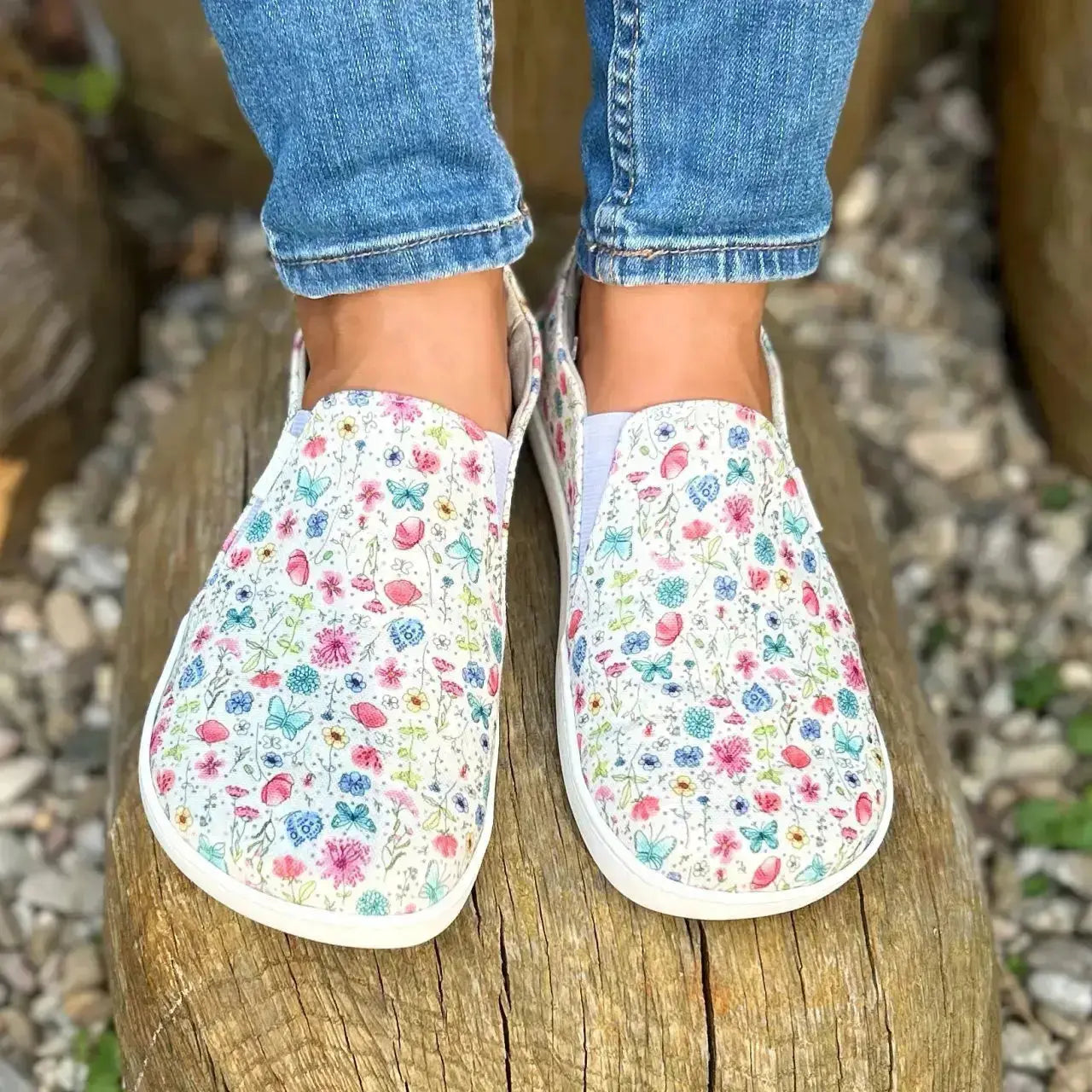 Fare Bare - Slip-On Flowers B5762452 - zapatillas sin cordones barefoot