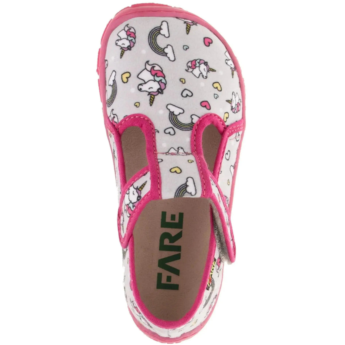 Fare Bare Slippers Grey Unicorns - Zapatillas de casa barefoot infantiles grises con estampado de unicornios  Cacles Barefoot