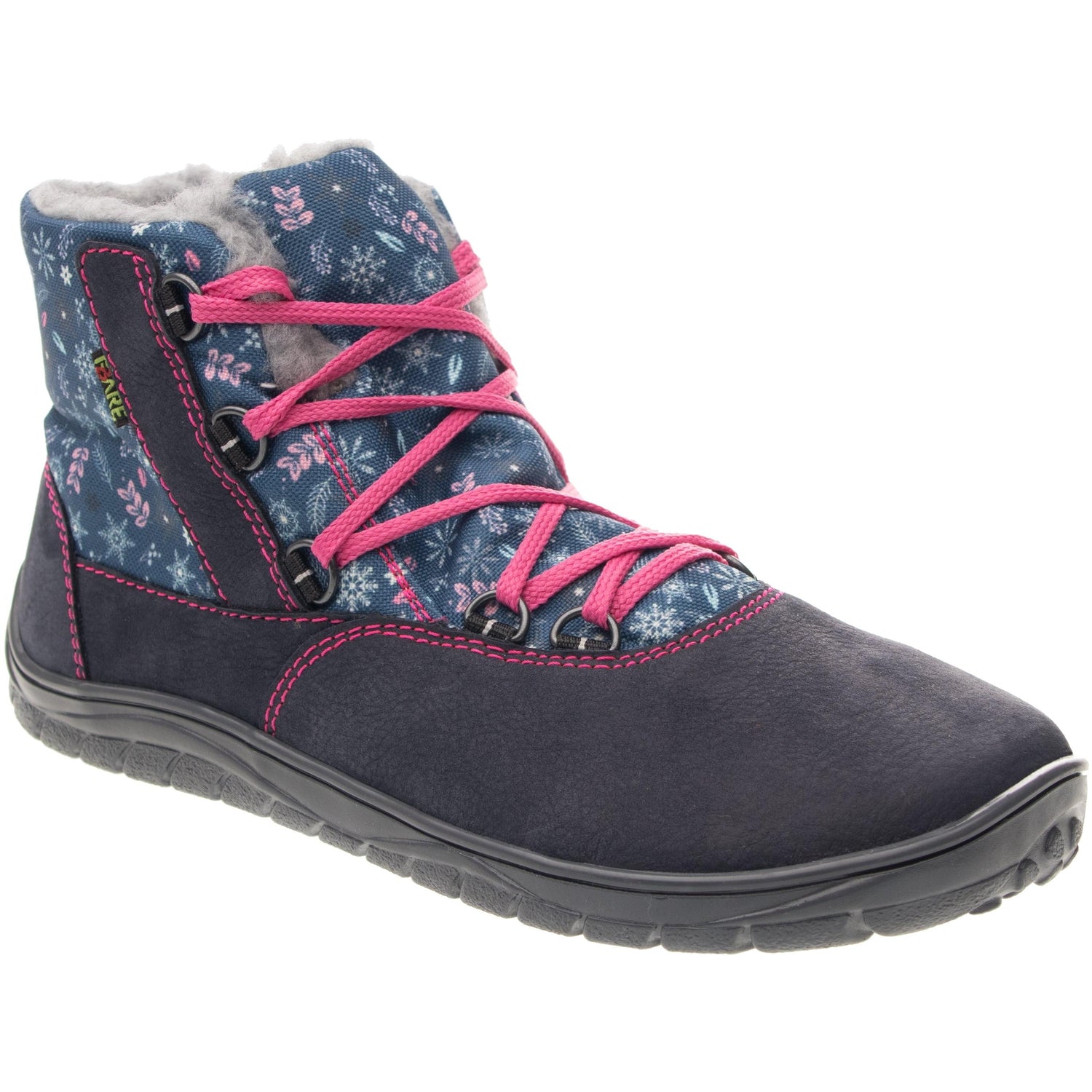 Fare Bare - Snow Flowers - Botines unisex con membrana y forro invernal-Fare Bare-Cacles Barefoot-Tienda de calzado barefoot respetuoso minimalista