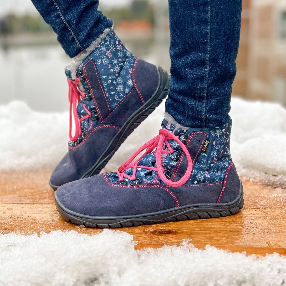 Fare Bare - Snow Flowers - Botines unisex con membrana y forro invernal-Fare Bare-Cacles Barefoot-Tienda de calzado barefoot respetuoso minimalista