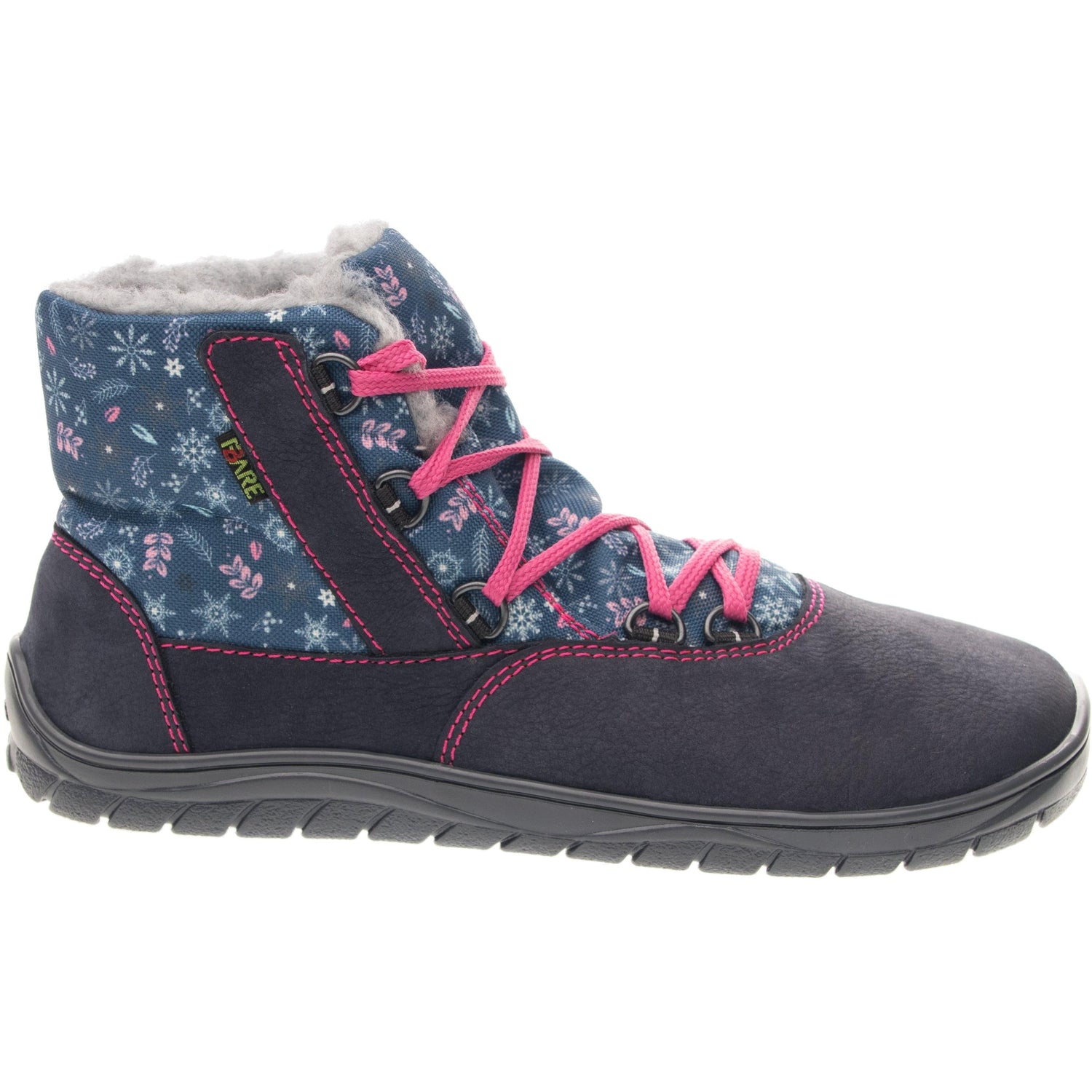 Fare Bare - Snow Flowers - Botines unisex con membrana y forro invernal-Fare Bare-Cacles Barefoot-Tienda de calzado barefoot respetuoso minimalista