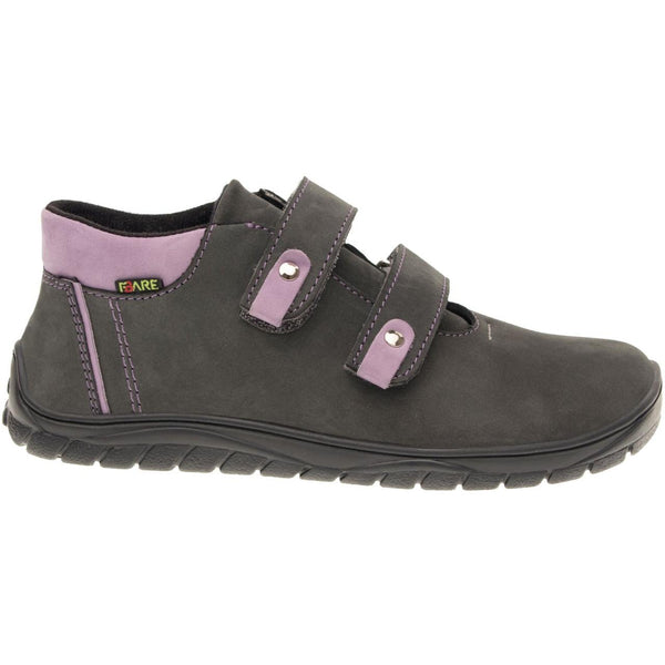Fare Bare Walky Junior Grey - Zapatillas barefoot impermeables outdoor para niños grandes grises