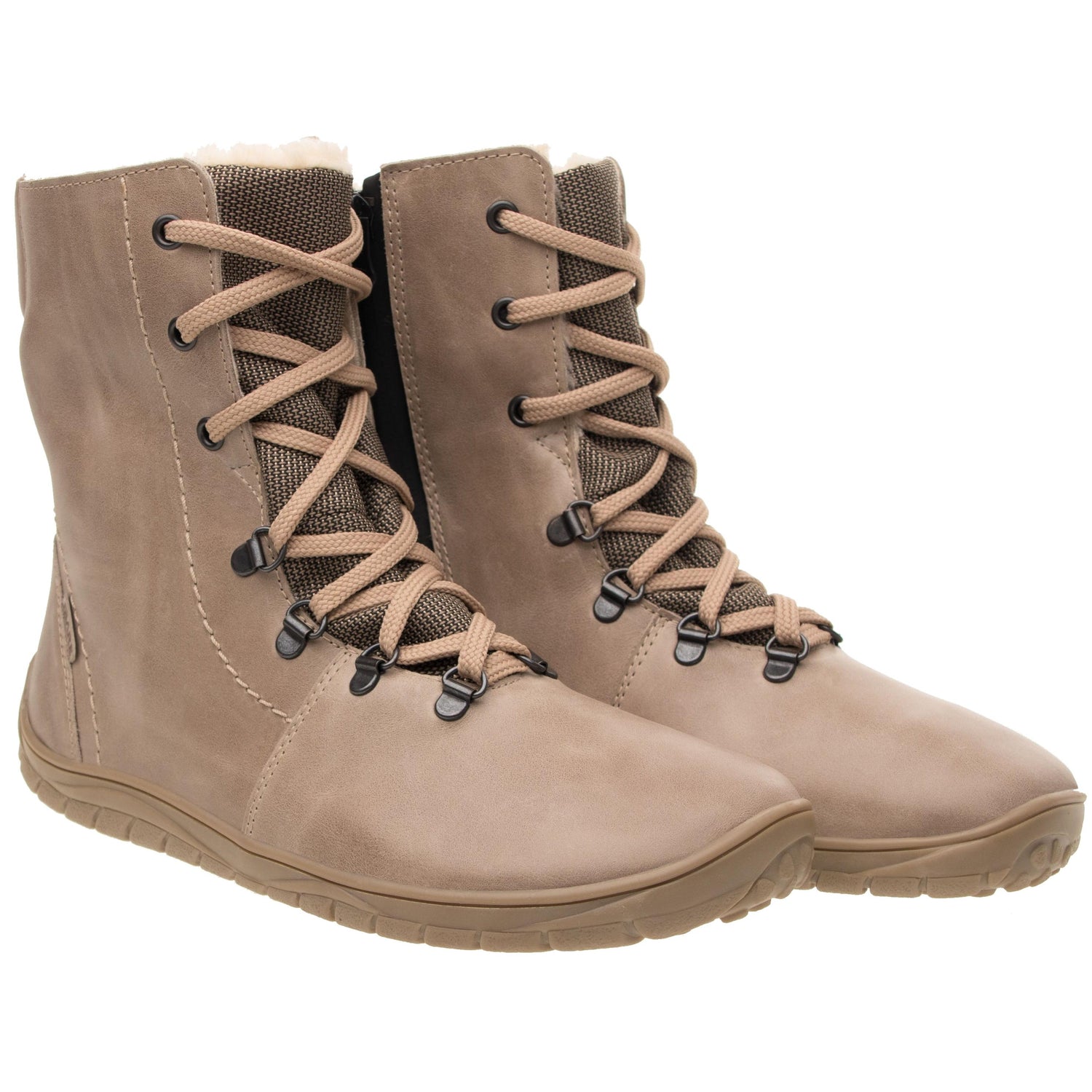 Fare Bare - Winter Beige - Botines barefoot impermeables con forro invernal-Fare Bare-Cacles Barefoot-Tienda de calzado barefoot respetuoso minimalista