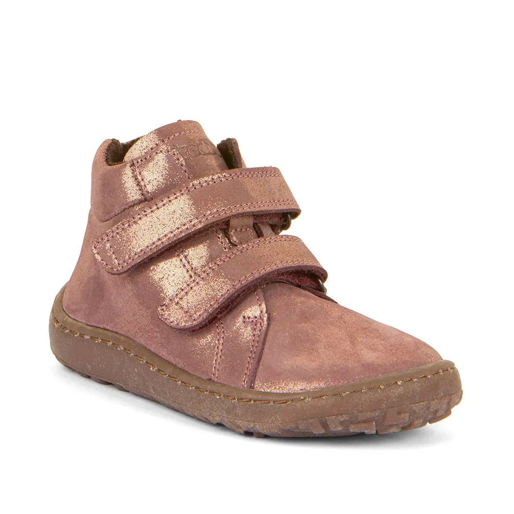 Froddo Barefoot - Pink / Gold - Botines barefoot infantiles de cuero repelentes a la humedad rosas