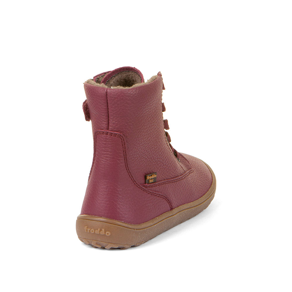 Froddo Barefoot - TEX Laces Bordeaux - Botines de Cordones con Membrana Tex-Froddo-Cacles Barefoot-Tienda de calzado barefoot respetuoso minimalista