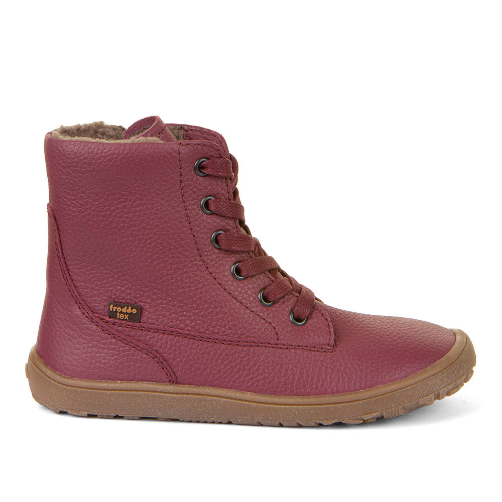 Froddo Barefoot - TEX Laces Bordeaux - Botines de Cordones con Membrana Tex-Froddo-Cacles Barefoot-Tienda de calzado barefoot respetuoso minimalista