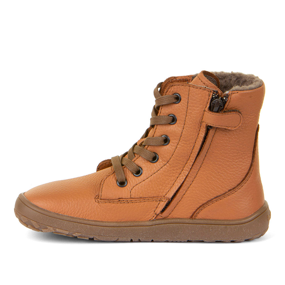 Froddo Barefoot - TEX Laces Cognac - Botines de Cordones con Membrana Tex-Froddo-Cacles Barefoot-Tienda de calzado barefoot respetuoso minimalista