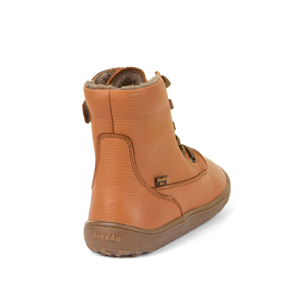 Froddo Barefoot - TEX Laces Cognac - Botines de Cordones con Membrana Tex-Froddo-Cacles Barefoot-Tienda de calzado barefoot respetuoso minimalista