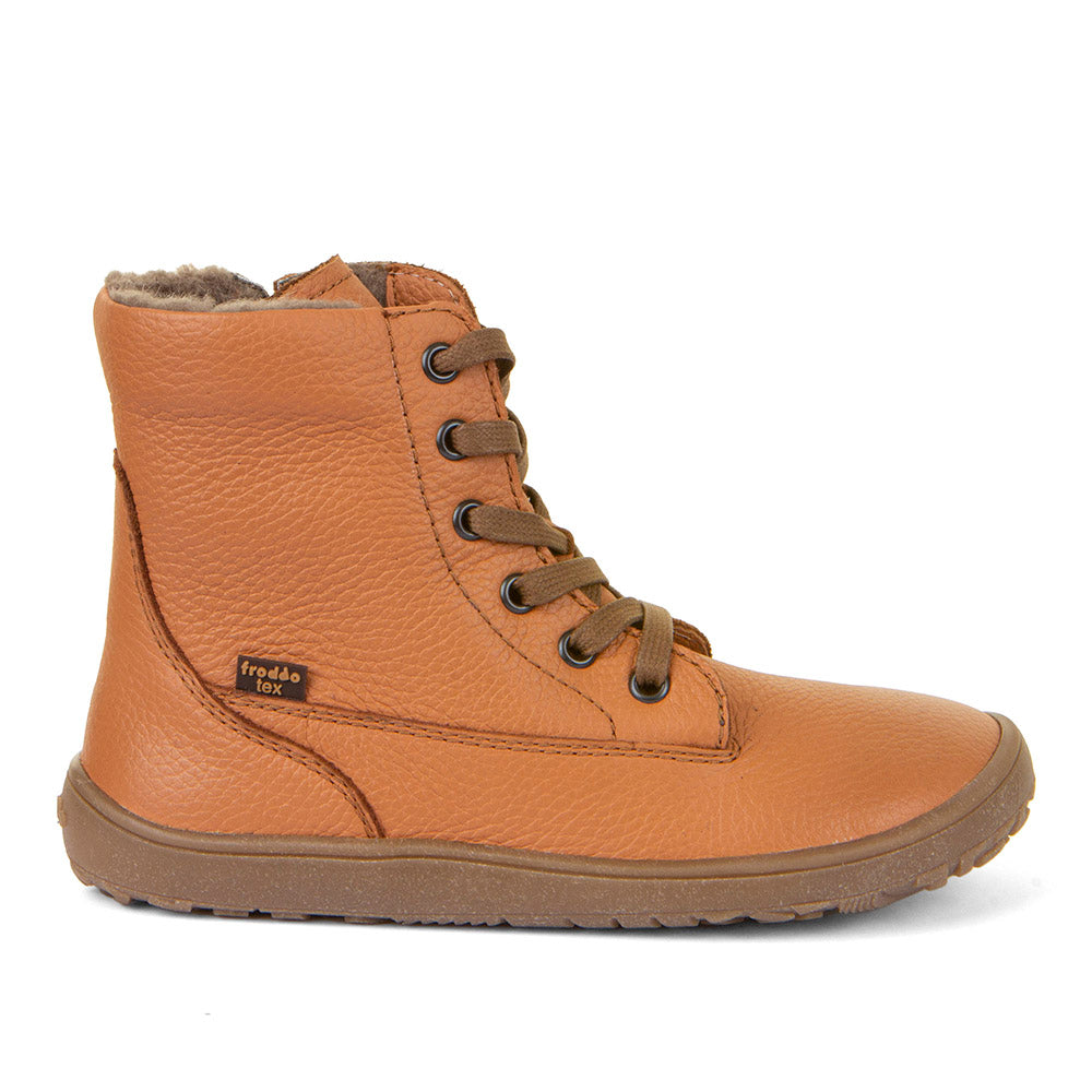Froddo Barefoot - TEX Laces Cognac - Botines de Cordones con Membrana Tex-Froddo-Cacles Barefoot-Tienda de calzado barefoot respetuoso minimalista