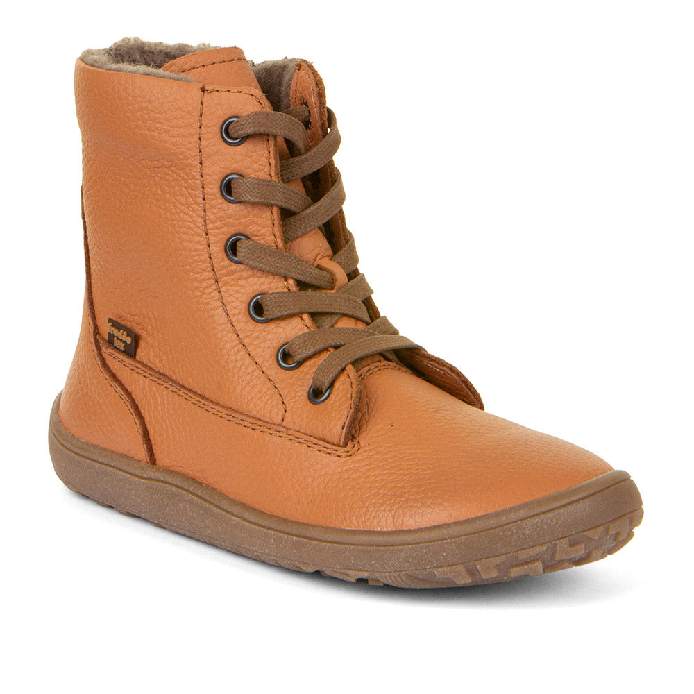 Froddo Barefoot - TEX Laces Cognac - Botines de Cordones con Membrana Tex-Froddo-Cacles Barefoot-Tienda de calzado barefoot respetuoso minimalista