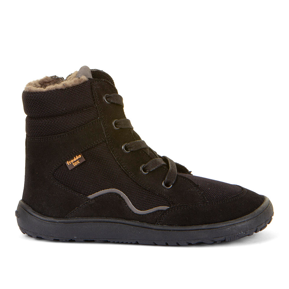 Froddo Barefoot - TEX Wool Grow Black - Botines de Cordones con Membrana Tex-Froddo-Cacles Barefoot-Tienda de calzado barefoot respetuoso minimalista