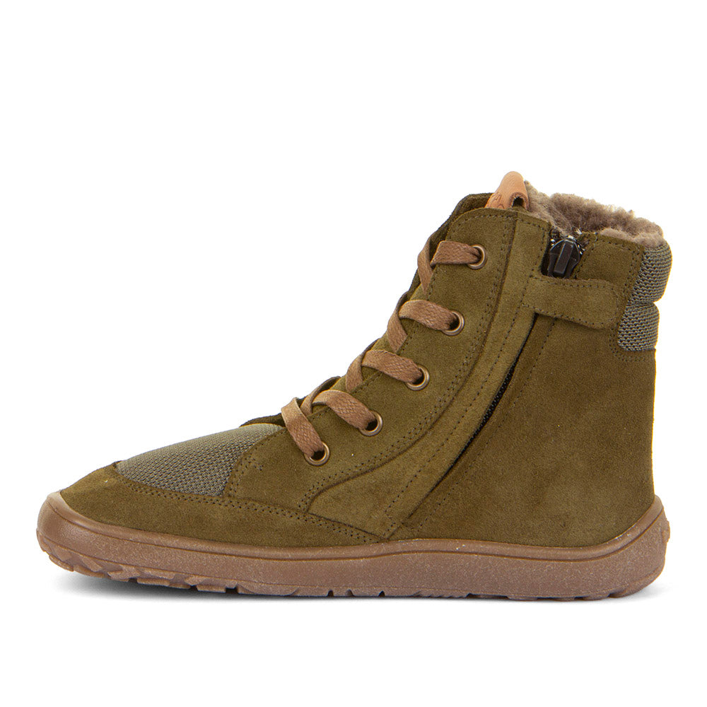 Froddo Barefoot - TEX Wool Grow Olive - Botines de Cordones con Membrana Tex-Froddo-Cacles Barefoot-Tienda de calzado barefoot respetuoso minimalista