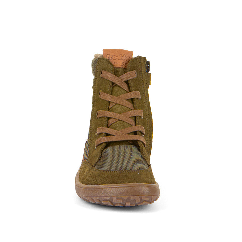Froddo Barefoot - TEX Wool Grow Olive - Botines de Cordones con Membrana Tex-Froddo-Cacles Barefoot-Tienda de calzado barefoot respetuoso minimalista