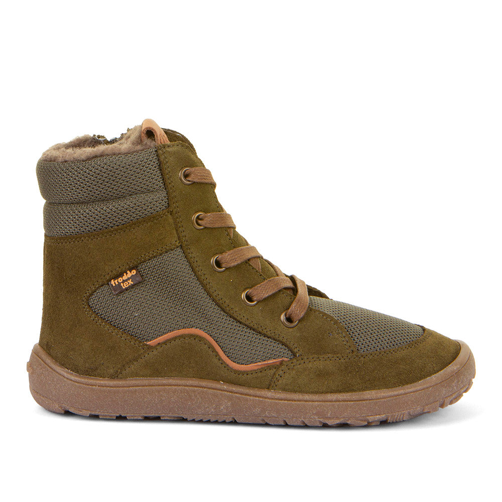Froddo Barefoot - TEX Wool Grow Olive - Botines de Cordones con Membrana Tex-Froddo-Cacles Barefoot-Tienda de calzado barefoot respetuoso minimalista