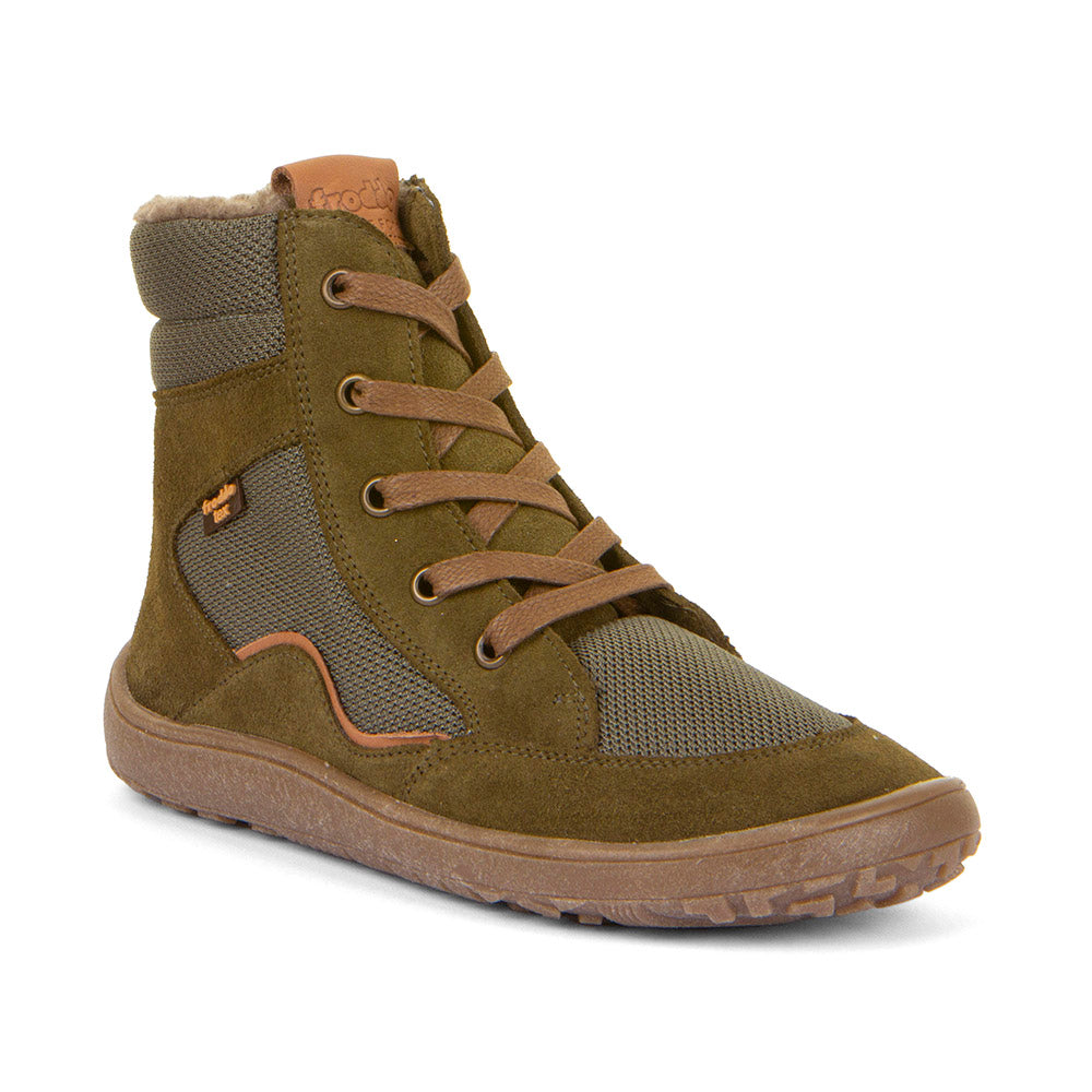 Froddo Barefoot - TEX Wool Grow Olive - Botines de Cordones con Membrana Tex-Froddo-Cacles Barefoot-Tienda de calzado barefoot respetuoso minimalista
