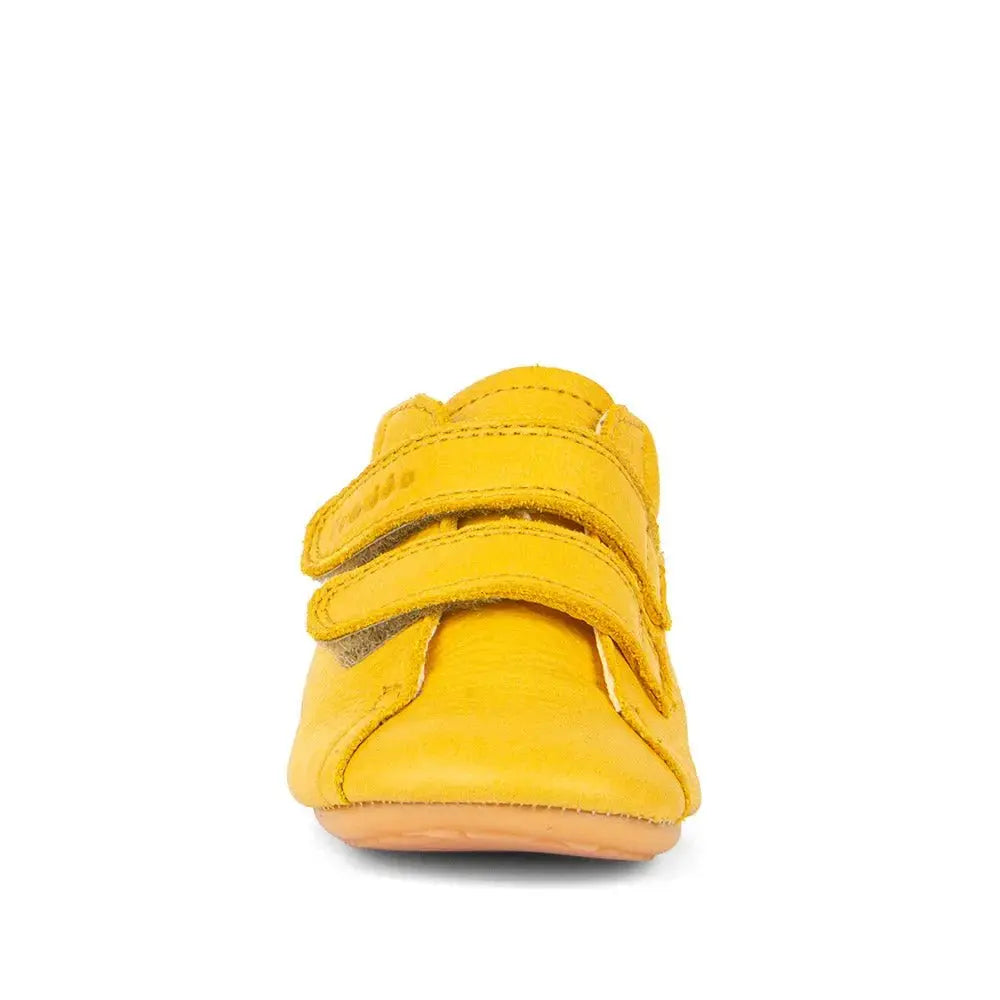 Froddo Prewalkers - Dark Yellow - Botitas respetuosas de primeros pasos amarillas con borreguito
